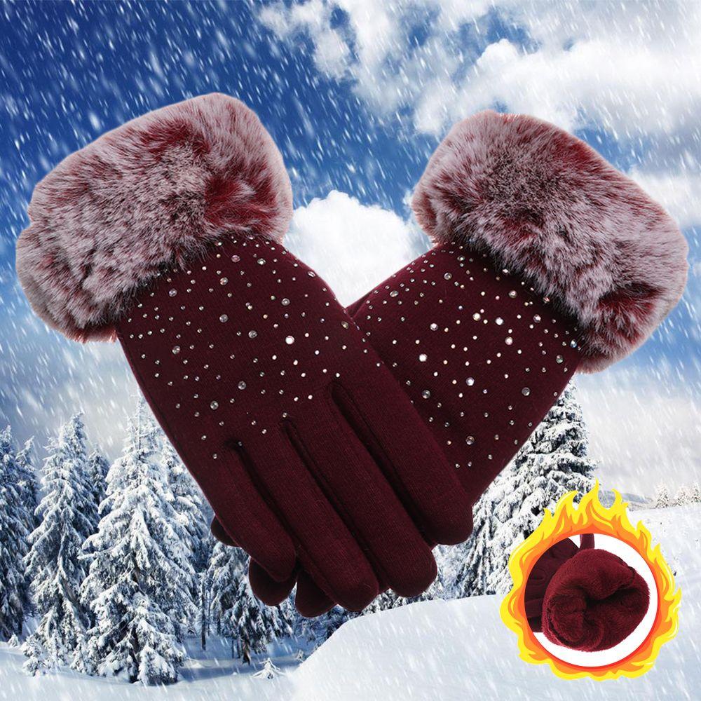 Winter Windproof Plus Velvet Rhinestone Faux Fur Gloves Cashmere Gloves Touch Screen Mittens Shiny
Winter Windproof Plus Velvet Rhinestone Faux Fur Gloves Cashmere Gloves Touch Screen Mittens Shiny