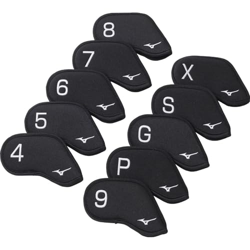 MIZUNO Golf Iron Covers, Set of 10, Unisex, Organized by Club Number (No. 4-9, P, G, S, X), Black, 5LJH2302
MIZUNO Golf Iron Covers, Set of 10, Unisex, Organized by Club Number (No. 4-9, P, G, S, X), Black, 5LJH2302
