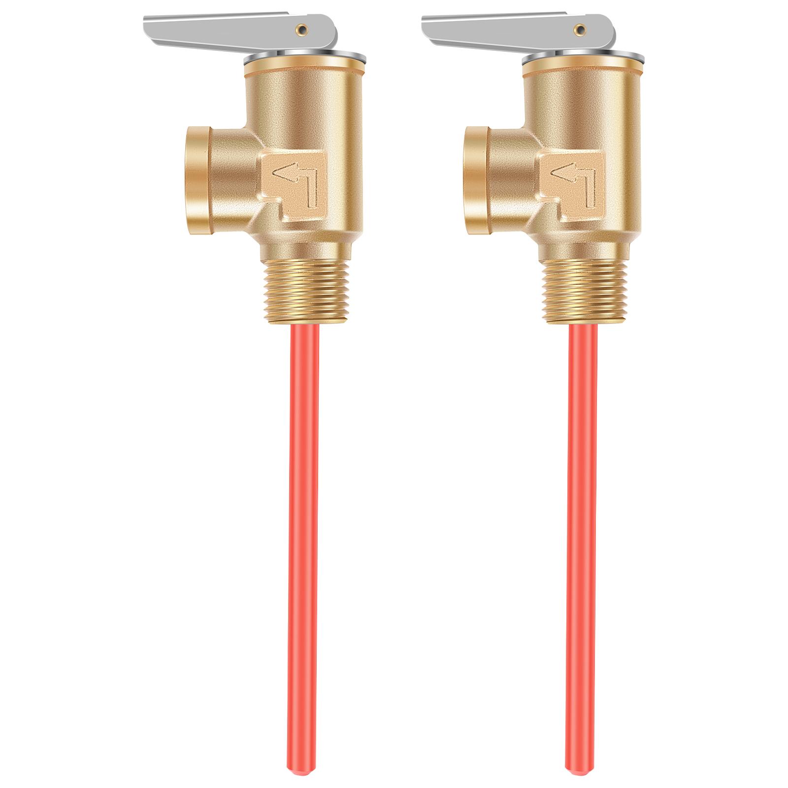 2Pcs 1/2 NPT RV Temperature and Pressure Relief Valve Brass RV Water Heater Temperature and Pressure Relief Valve for Hot Water US regulations
2Pcs 1/2 NPT RV Temperature and Pressure Relief Valve Brass RV Water Heater Temperature and Pressure Relief Valve for Hot Water US regulations
