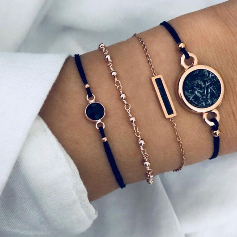 Boho Round Marble Charm Bracelet Set For Women Geometric Black String Rope Chain Bangle Female Bohemian Jewelry Gift
Boho Round Marble Charm Bracelet Set For Women Geometric Black String Rope Chain Bangle Female Bohemian Jewelry Gift