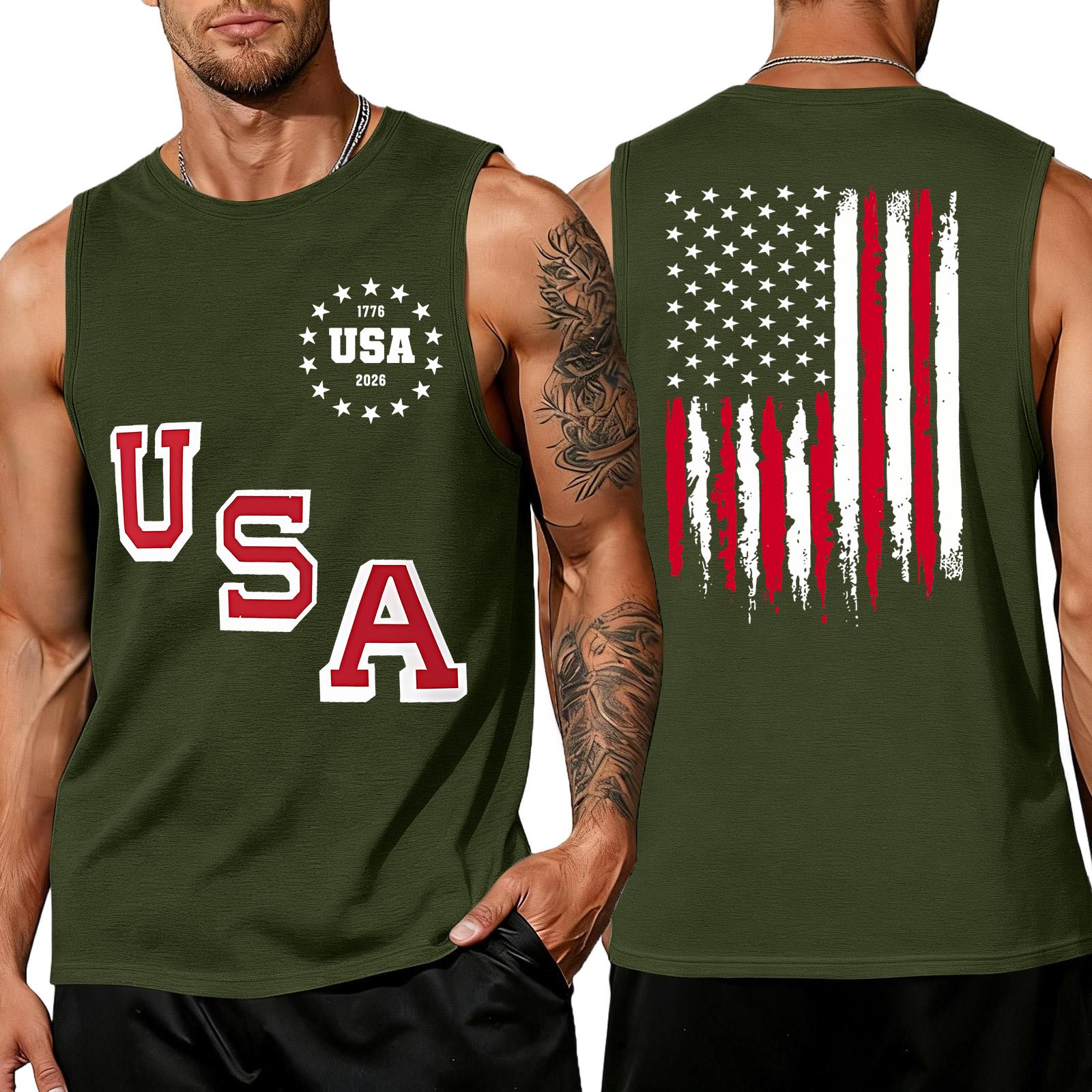 Men Sleeveless Tank Top USA Letter Print Crew Neck Pullover Muscle Fit Casual Sportswear 1776 Graphic Vest Shirt L армия зеленый
Men Sleeveless Tank Top USA Letter Print Crew Neck Pullover Muscle Fit Casual Sportswear 1776 Graphic Vest Shirt L армия зеленый
