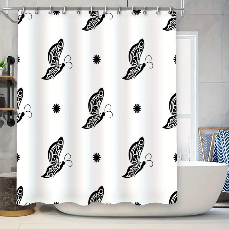 Butterfly Shower Curtain Black White Patterned Fabric Bathroom Decor Waterproof Liner Easy Install For Bathtub Sink Area Size Cu W60H190(CM)-1 Pcs
Butterfly Shower Curtain Black White Patterned Fabric Bathroom Decor Waterproof Liner Easy Install For Bathtub Sink Area Size Cu W60H190(CM)-1 Pcs