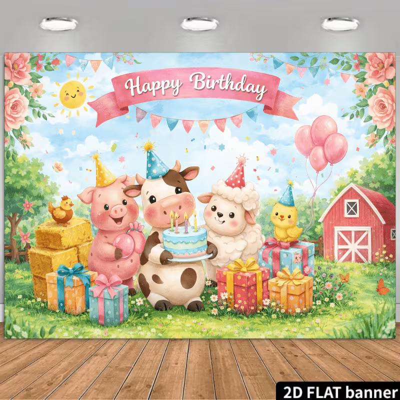 2D Kids Farm Birthday Backdrop Cake Gift Photo Booth Background 47.2x31.5inch/120*80cm
2D Kids Farm Birthday Backdrop Cake Gift Photo Booth Background 47.2x31.5inch/120*80cm