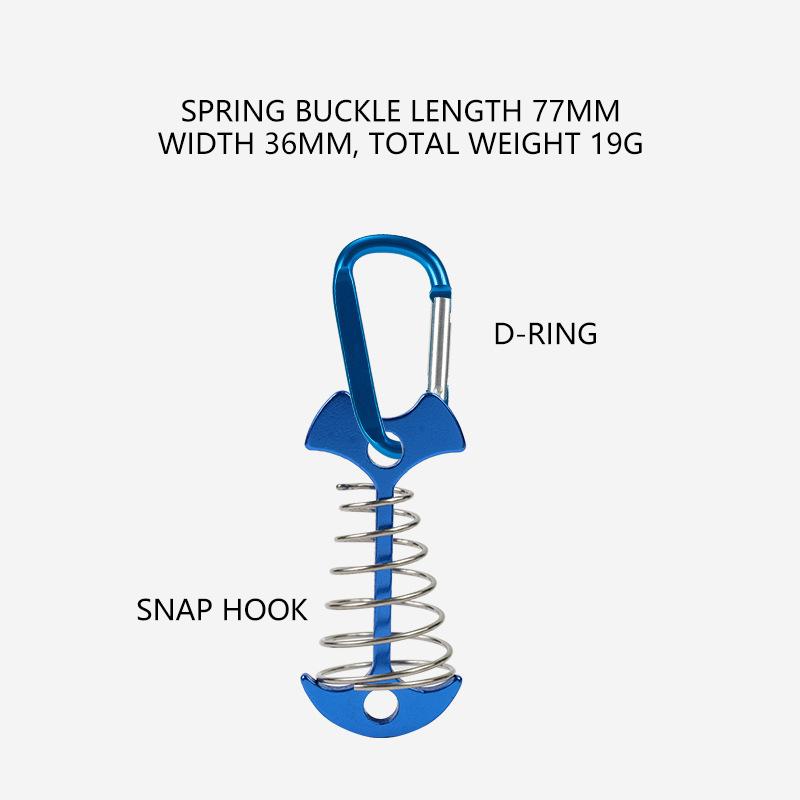 AOTU AT6546 Aluminum Alloy Fishbone Spring Nail Tent Stake Deck Anchor Peg with D-shape Carabiner Yellow
AOTU AT6546 Aluminum Alloy Fishbone Spring Nail Tent Stake Deck Anchor Peg with D-shape Carabiner Yellow