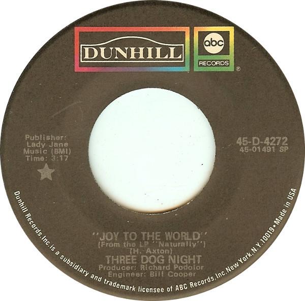7-дюймовая пластинка THREE DOG NIGHT - Joy To The World 45D4272 Dunhill, ABC Переиздание 1971 США Рок Б/У
7-дюймовая пластинка THREE DOG NIGHT - Joy To The World 45D4272 Dunhill, ABC Переиздание 1971 США Рок Б/У