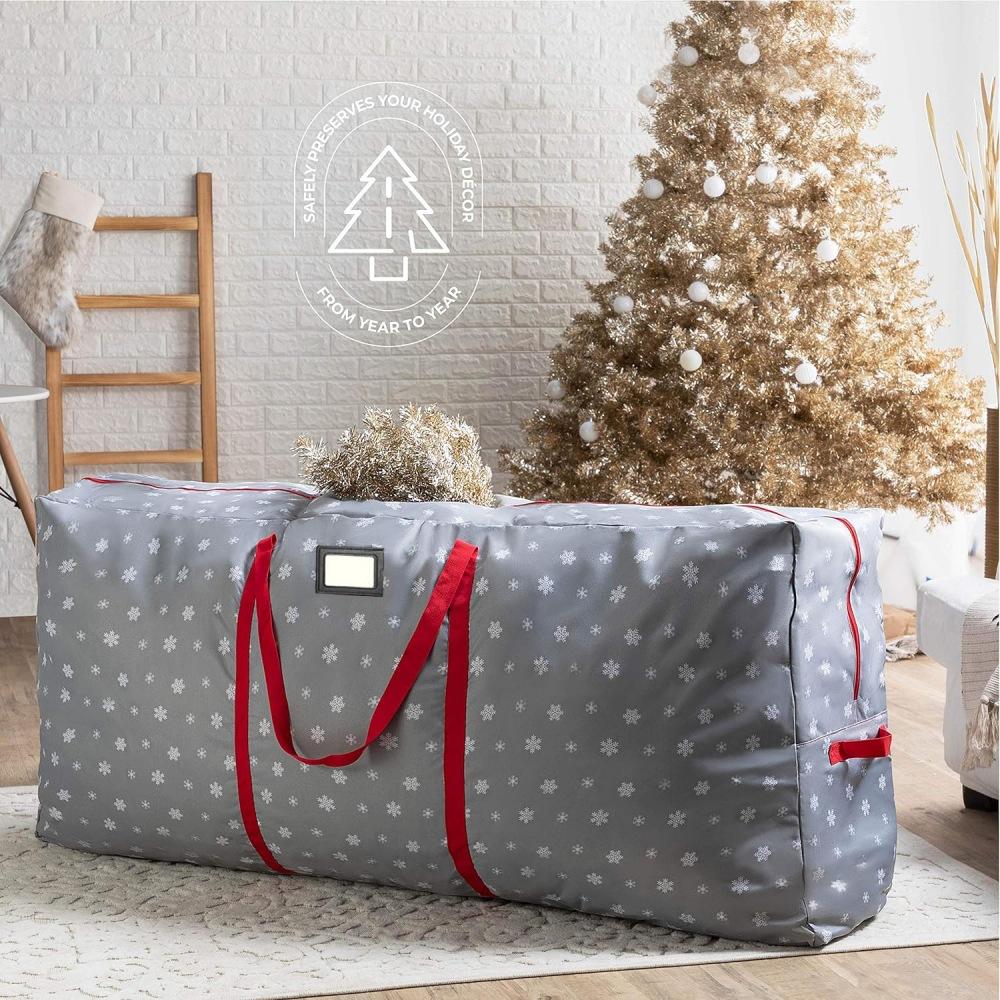 Oxford Waterproof and Dustproof Christmas Tree Storage Bag Xmas Decor Wreath for Storing Home Organization Bag Grey Snowflake 122x38x51cm
Oxford Waterproof and Dustproof Christmas Tree Storage Bag Xmas Decor Wreath for Storing Home Organization Bag Grey Snowflake 122x38x51cm