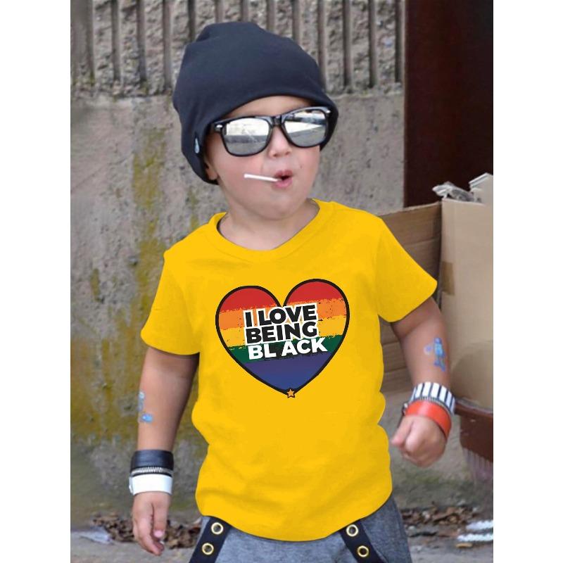 European size boys round-neck short-sleeved T-shirt with unique English patterns I LOVE BEING BLACK 164cm жовтий
European size boys round-neck short-sleeved T-shirt with unique English patterns I LOVE BEING BLACK 164cm жовтий