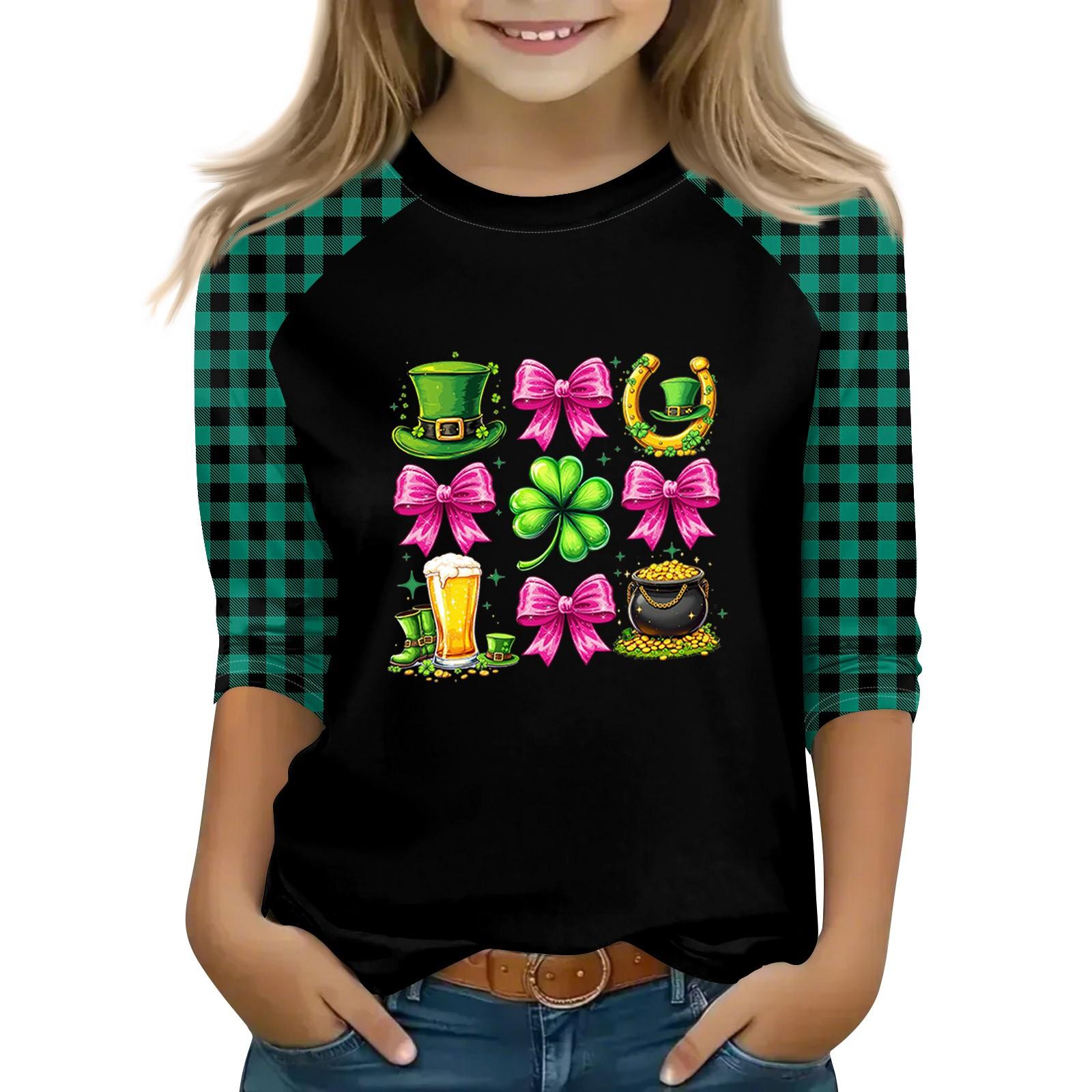 Топи для молодих дівчат 4-16 років Футболки з круглим вирізом і рукавами 3/4 Модні топи Футболки 100
Топи для молодих дівчат 4-16 років Футболки з круглим вирізом і рукавами 3/4 Модні топи Футболки 100