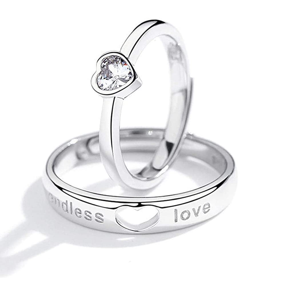Pair Free Silver Popular for Heart LOVE Engraved Eternal Engagement Adjustable Pure Silver Gentle on the Sold Individually and Pair Ring Day Gift
Pair Free Silver Popular for Heart LOVE Engraved Eternal Engagement Adjustable Pure Silver Gentle on the Sold Individually and Pair Ring Day Gift