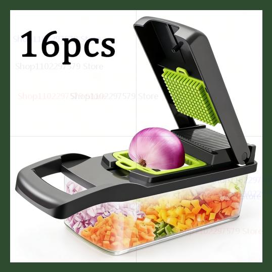 14/16 Pcs Vegetable Chopper Set Food Processor Onion Potato Slicer Dicer Grater Kitchen Fruit Vegetable Cutter with Handle
14/16 Pcs Vegetable Chopper Set Food Processor Onion Potato Slicer Dicer Grater Kitchen Fruit Vegetable Cutter with Handle