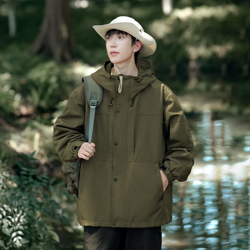 2024 Горный стиль 3-в-1 Водонепроницаемая рабочая одежда с капюшоном для пар - Новая осенне-зимняя коллекция 3XL