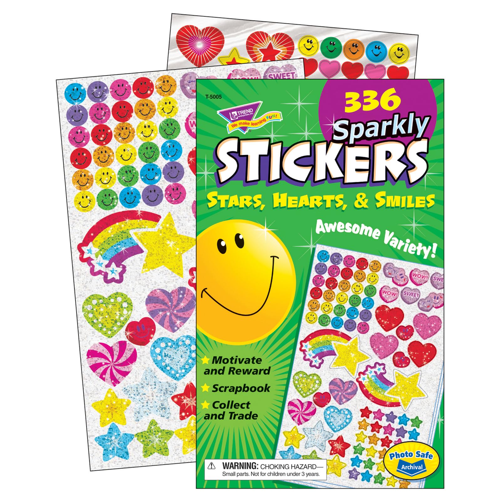 Trend Enterprises Trend Rewards Stickers Glitter Variety Set 336 Pieces Sticker Pad Sparkly Stars Hearts Smiles & T-5005
Trend Enterprises Trend Rewards Stickers Glitter Variety Set 336 Pieces Sticker Pad Sparkly Stars Hearts Smiles & T-5005