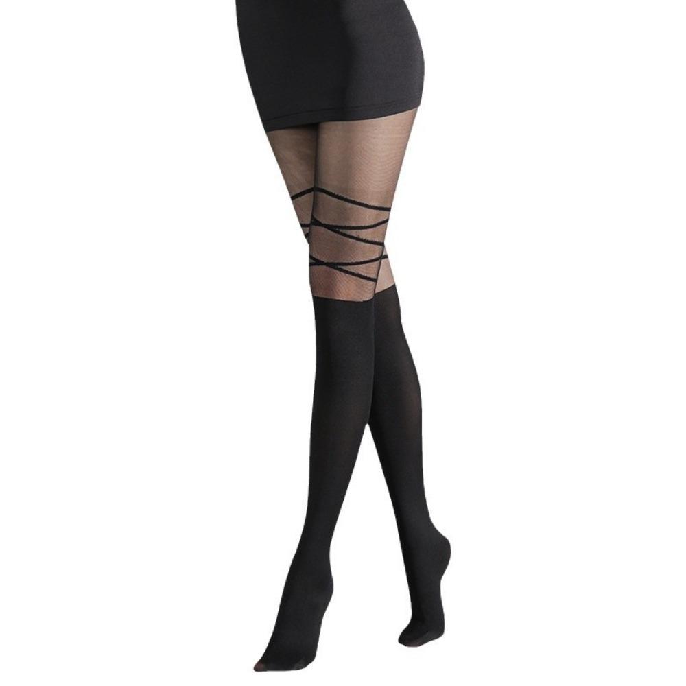 Fashion High Waist Faux Thigh-High Patterned Tights Black Elastic Thigh-Strap Tights Thin Striped Pantyhose Women s Stockings 35-39
Fashion High Waist Faux Thigh-High Patterned Tights Black Elastic Thigh-Strap Tights Thin Striped Pantyhose Women s Stockings 35-39