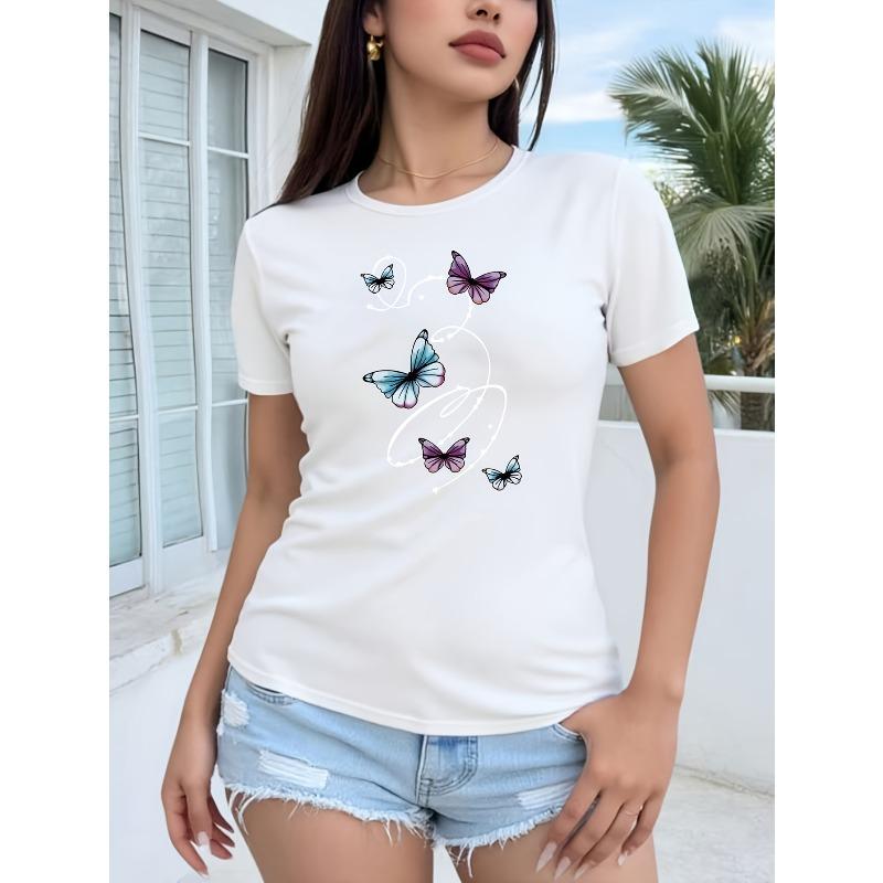 Womens Workout T Shirt Purple Butterfly Geometric Print Stretchy Non See Through Lightweight Breathable Gym Yoga Running Training Athletic 4XL білий
Womens Workout T Shirt Purple Butterfly Geometric Print Stretchy Non See Through Lightweight Breathable Gym Yoga Running Training Athletic 4XL білий