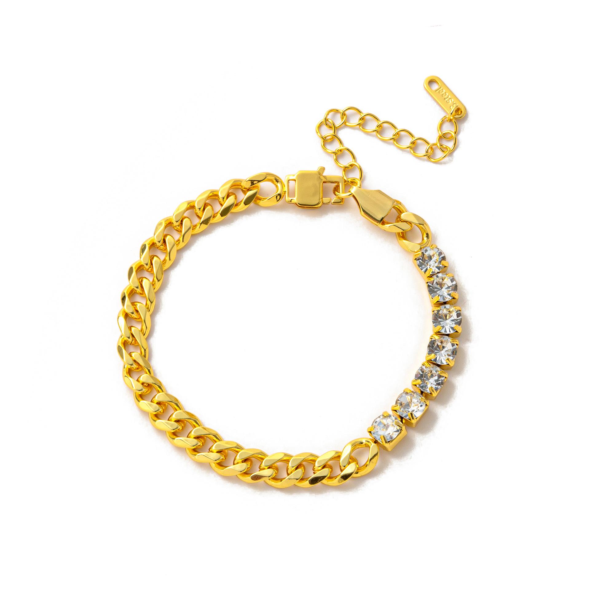 Titanium Steel Bracelet Fashion Personality Hip Hop Zirconium Necklace Electroplated Gold Color Retention
Titanium Steel Bracelet Fashion Personality Hip Hop Zirconium Necklace Electroplated Gold Color Retention