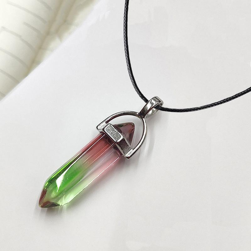 Hexagonal Column Quartz Necklaces Turquoises Pink Crystal Pendent Necklace For Women Chain Natural Stone Choker Jewelry
Hexagonal Column Quartz Necklaces Turquoises Pink Crystal Pendent Necklace For Women Chain Natural Stone Choker Jewelry
