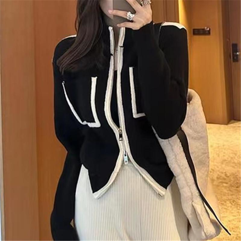 Contrasting color double zipper sweater jacket women s autumn and winter new lazy wind knitted cardigan one size fits all чёрный
Contrasting color double zipper sweater jacket women s autumn and winter new lazy wind knitted cardigan one size fits all чёрный
