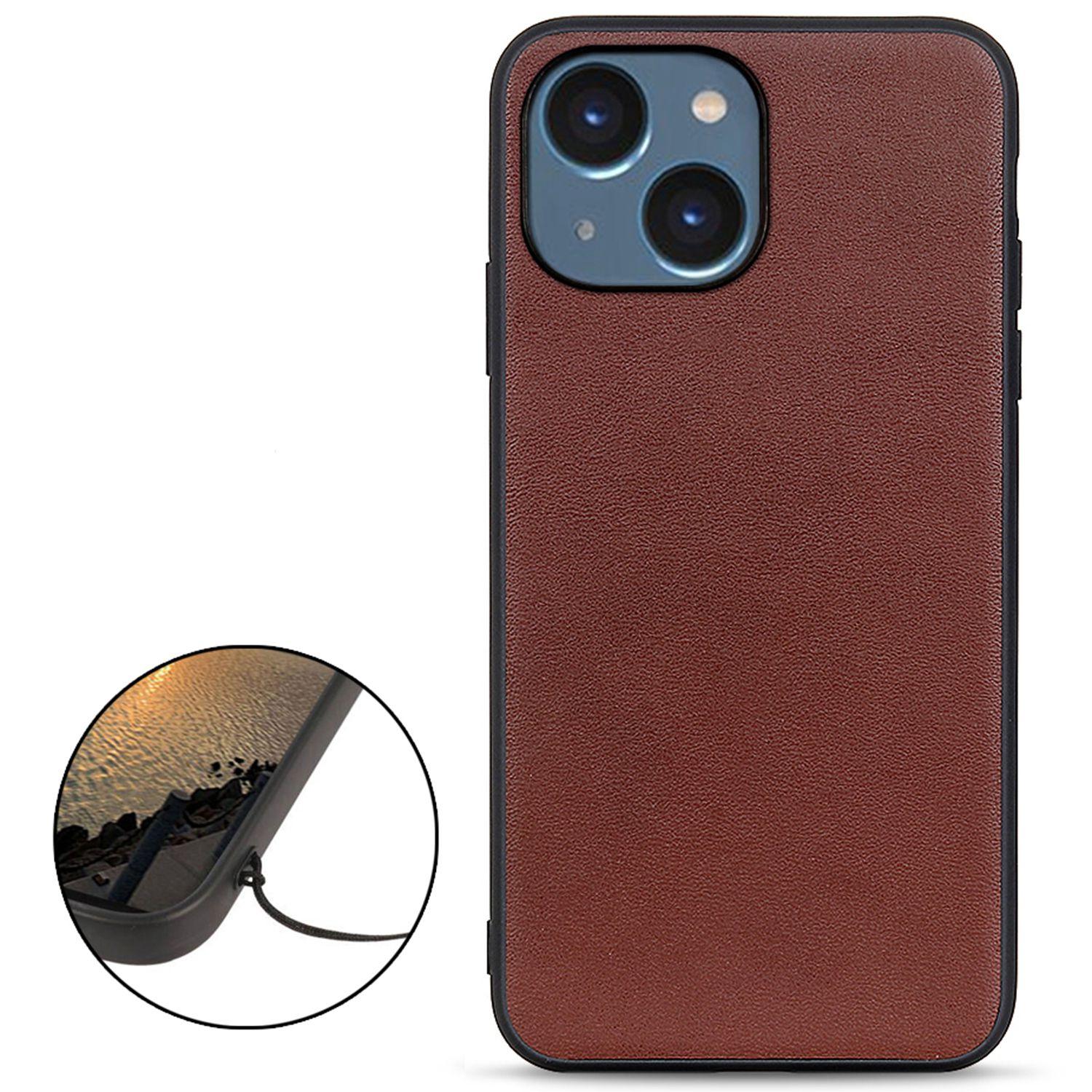 For iPhone 14 6.1 inch Anti-Scratch Textured Genuine Leather Phone Case Shockproof Anti-Slip Protective Cover Brown
For iPhone 14 6.1 inch Anti-Scratch Textured Genuine Leather Phone Case Shockproof Anti-Slip Protective Cover Brown