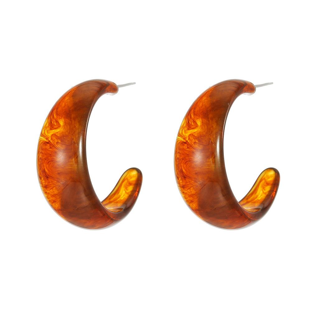 Retro Hong Kong Style C-Shaped Earrings, Women S Tide Temperament, Fashion Resin, Exaggerated Girl S Heart, Geometric Earrings бурштин
Retro Hong Kong Style C-Shaped Earrings, Women S Tide Temperament, Fashion Resin, Exaggerated Girl S Heart, Geometric Earrings бурштин