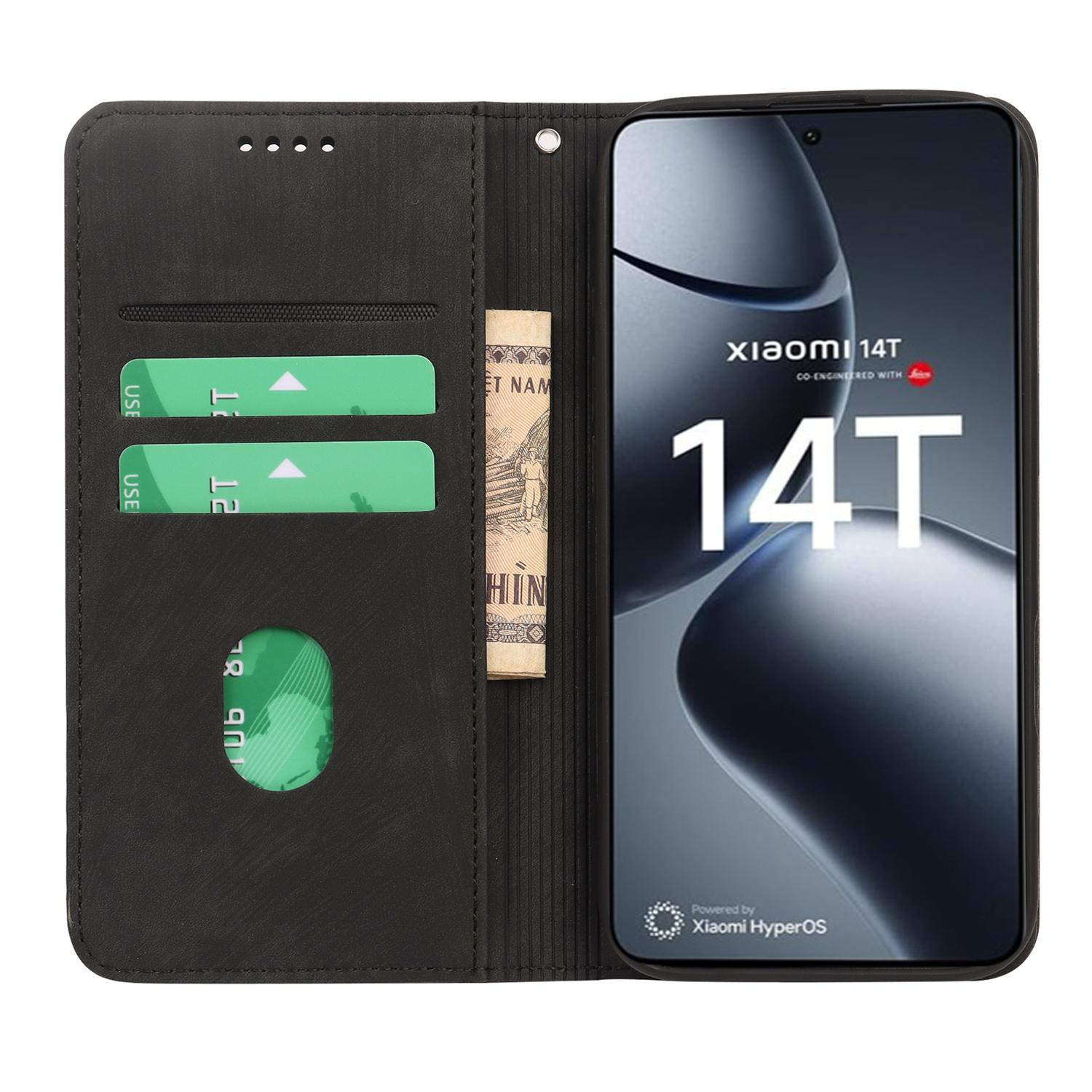For Xiaomi 14T Case Strong Magnetic Leather Wallet Phone Cover with Striped Texture Black
For Xiaomi 14T Case Strong Magnetic Leather Wallet Phone Cover with Striped Texture Black