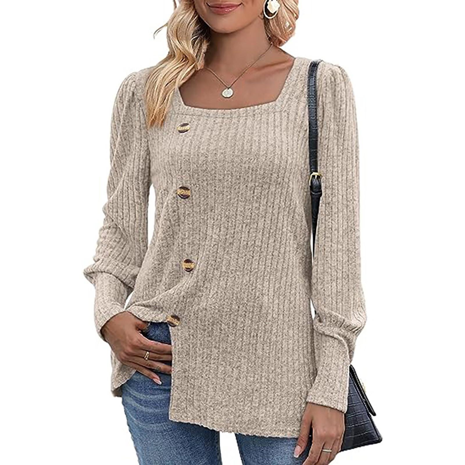 Женская мода квадратный вырез однотонный флис длинный рукав декоративный пуговицы подола разрез топ XL хаки
Женская мода квадратный вырез однотонный флис длинный рукав декоративный пуговицы подола разрез топ XL хаки