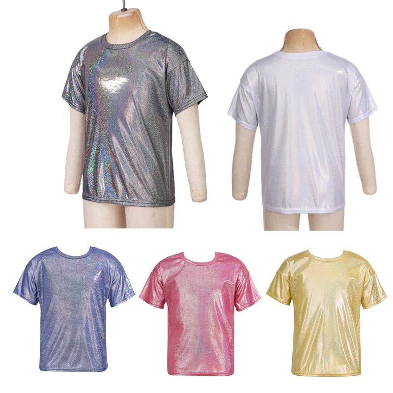Kids Girls Sparkly Metallic Shiny T-Shirt Boys Short Sleeves Loose T-Shirt for Dance Performance Costume 7-8 Years
Kids Girls Sparkly Metallic Shiny T-Shirt Boys Short Sleeves Loose T-Shirt for Dance Performance Costume 7-8 Years