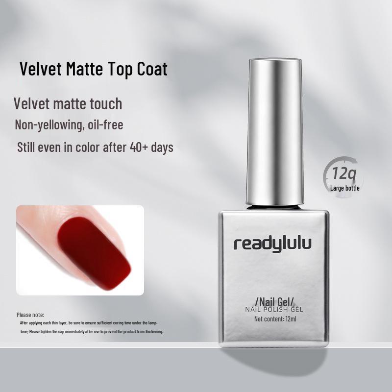 Readylulu Suede Matte Top Coat Gel: Long-lasting High-Quality Matte Finish for Nail Art.
Readylulu Suede Matte Top Coat Gel: Long-lasting High-Quality Matte Finish for Nail Art.
