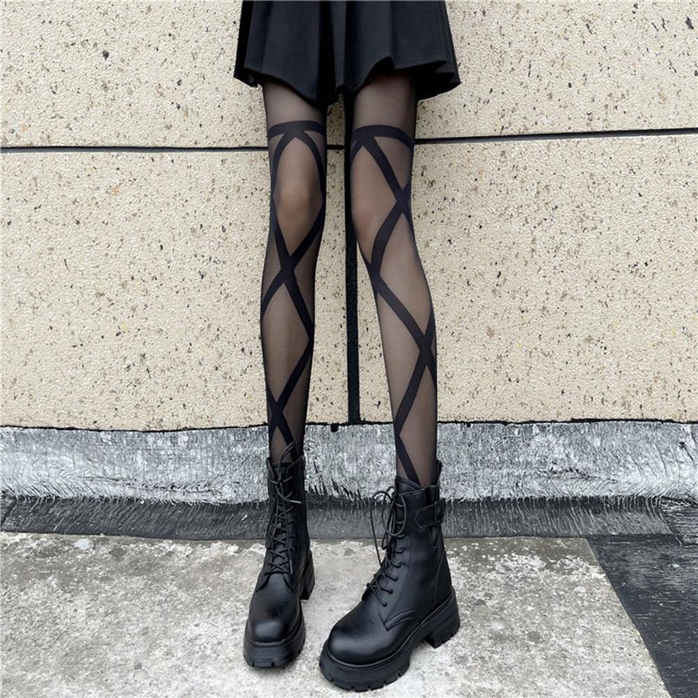 Crisscross Straps Women Stockings Black White Plaid Pantyhose Gothic Jk Girls Club Stockings Tights Cross-Straps Leggings One Size
Crisscross Straps Women Stockings Black White Plaid Pantyhose Gothic Jk Girls Club Stockings Tights Cross-Straps Leggings One Size