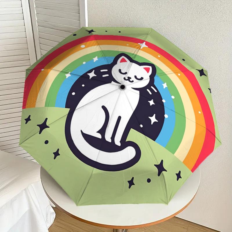 1pc Rainbow Cat Illustration Umbrella with Plastic Handle,Suitable for All Seasons Home Travel Outdoor UmbrellaDD1254
1pc Rainbow Cat Illustration Umbrella with Plastic Handle,Suitable for All Seasons Home Travel Outdoor UmbrellaDD1254