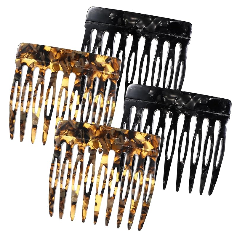 4Pcs French Hair Side Comb, Small Twist Hair Combs Clips, Decorative Strong Hold Clips, Styling Accessories for Women Bun - Black, Tortoiseshell, коричневий
4Pcs French Hair Side Comb, Small Twist Hair Combs Clips, Decorative Strong Hold Clips, Styling Accessories for Women Bun - Black, Tortoiseshell, коричневий