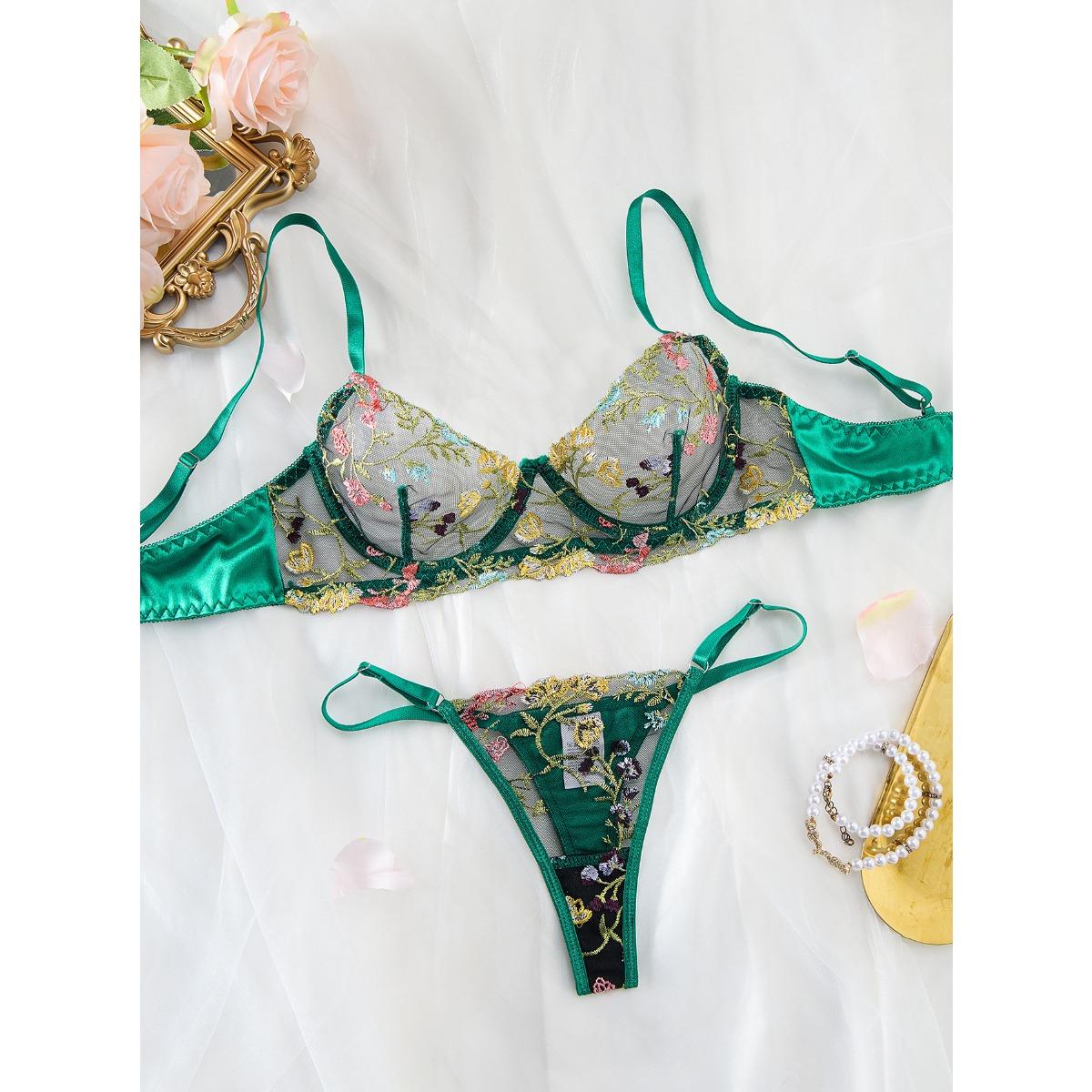 Новый маленький цветочный бюстгальтер со стальным кольцом, стринги, комплект сексуального нижнего белья XL зелёный
Новый маленький цветочный бюстгальтер со стальным кольцом, стринги, комплект сексуального нижнего белья XL зелёный