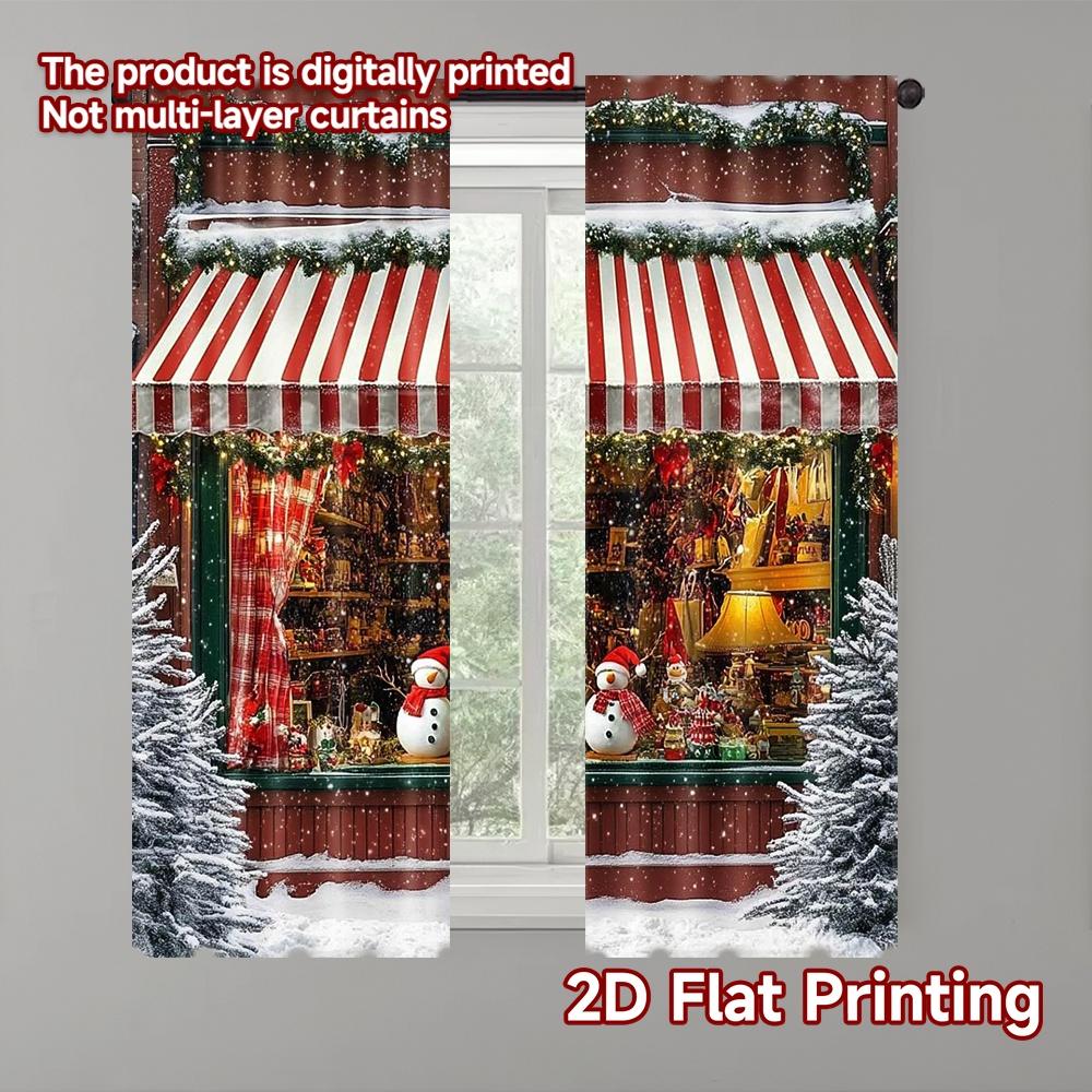 Set Of 2 Flat Printing Christmas Curtains Versatile Durable Polyester Without Electricity Festive Wall Decor Perfect Curtain W100*H70(CM)-Grommet top&1PCS
Set Of 2 Flat Printing Christmas Curtains Versatile Durable Polyester Without Electricity Festive Wall Decor Perfect Curtain W100*H70(CM)-Grommet top&1PCS