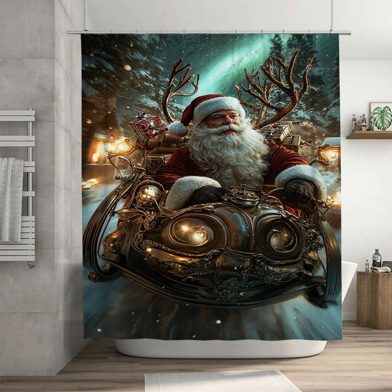 Tuniu Festive Santa Claus Driving Reindeer Sleigh Holiday Bathroom Shower Curtain Waterproof Fun Christmas Decor Cozy Home Accen W60H190(CM)-1 Pcs
Tuniu Festive Santa Claus Driving Reindeer Sleigh Holiday Bathroom Shower Curtain Waterproof Fun Christmas Decor Cozy Home Accen W60H190(CM)-1 Pcs