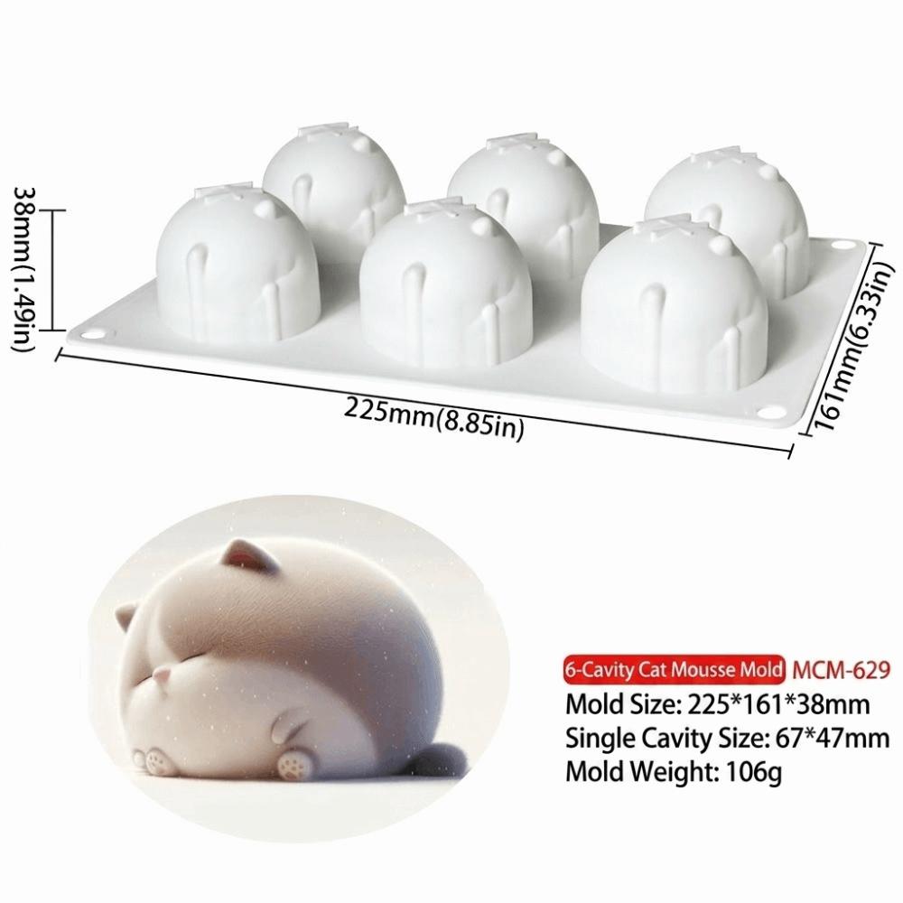 6-Cavity Silicone Cake Molds Reusable 3D Lovely Cat Mousse Cake Moulds Flexible Non-Stick Pudding Mousse Mould Dessert Making
6-Cavity Silicone Cake Molds Reusable 3D Lovely Cat Mousse Cake Moulds Flexible Non-Stick Pudding Mousse Mould Dessert Making