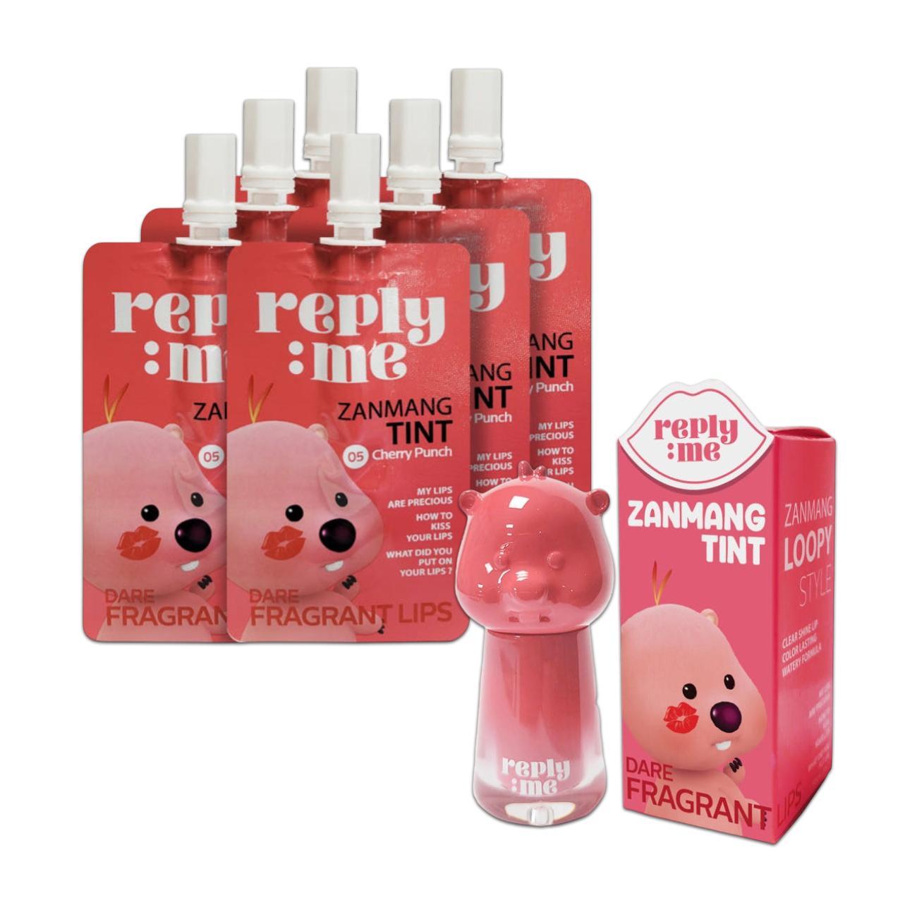 reply:me Zanmang Loopy Lip Tint Set 05 Cherry Punch – 1 Full Size Tint + 6 Pouch Mini Tints (7 pcs / 11.8 ml Total) 1 Full Size Tint + 6 Pouch Mini Tints
reply:me Zanmang Loopy Lip Tint Set 05 Cherry Punch – 1 Full Size Tint + 6 Pouch Mini Tints (7 pcs / 11.8 ml Total) 1 Full Size Tint + 6 Pouch Mini Tints
