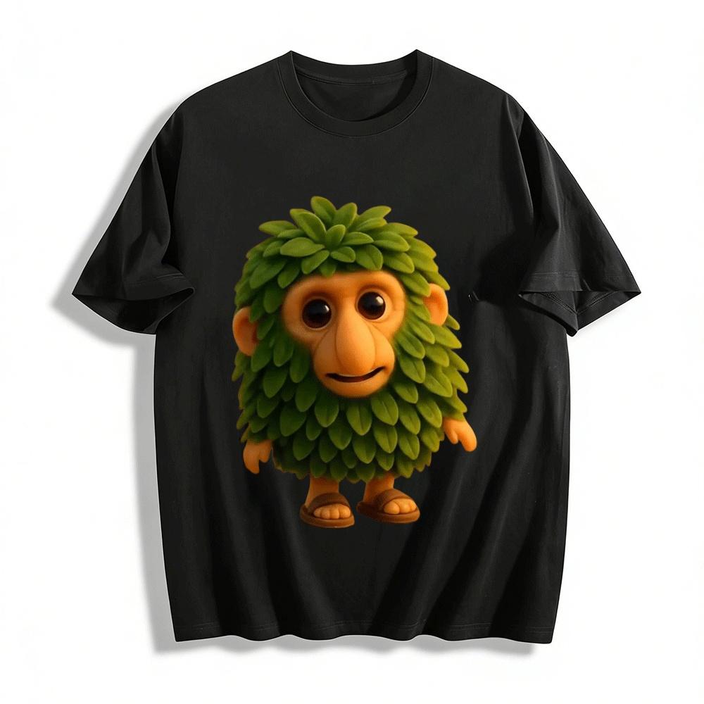 Cute Green Leaf Little Wild Man Print Casual Short Sleeve T-Shirt Pure cotton T-shirt 6XL
Cute Green Leaf Little Wild Man Print Casual Short Sleeve T-Shirt Pure cotton T-shirt 6XL