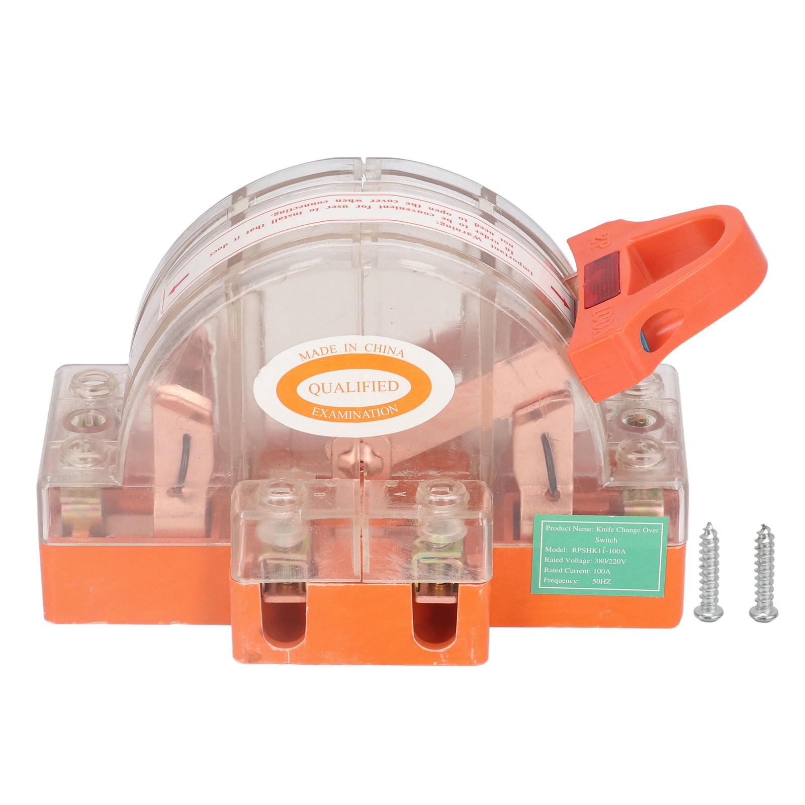 Double Pole Knife Switch Transparent Shell 2P 100A Safety Knife Switch with LED Indicator for
Double Pole Knife Switch Transparent Shell 2P 100A Safety Knife Switch with LED Indicator for