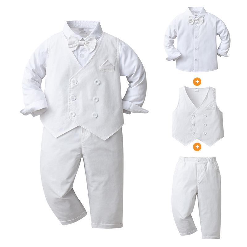 British Gentleman Christening Outfit: Boys Long-Sleeve Three-Piece Set for Spring & Autumn Age 12-18M (0.2kg) Size 90 білий
British Gentleman Christening Outfit: Boys Long-Sleeve Three-Piece Set for Spring & Autumn Age 12-18M (0.2kg) Size 90 білий