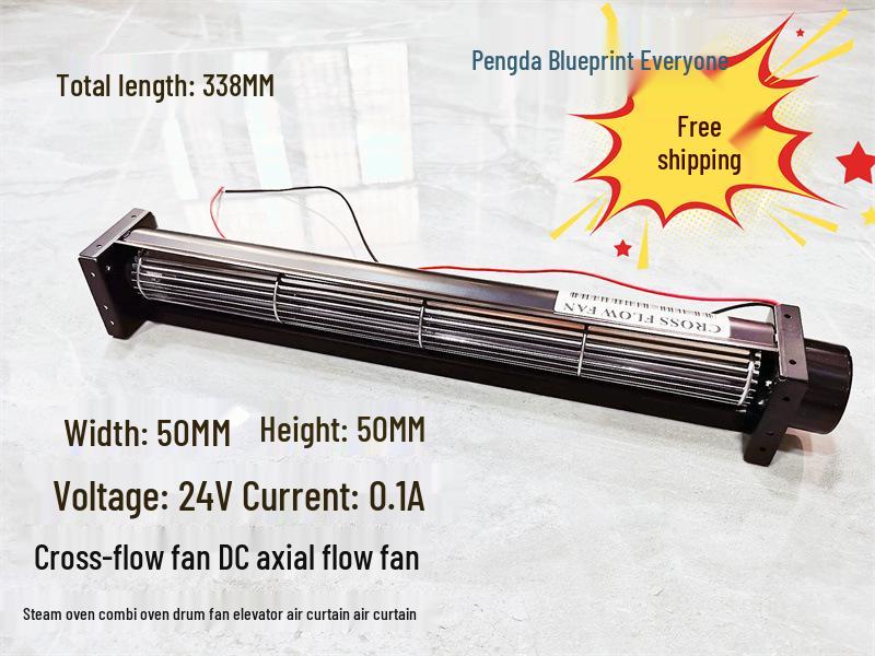 24V DC Cross-flow Roller Fan for Steam Oven and Elevator Air Curtains Single Fan Bare Wire
24V DC Cross-flow Roller Fan for Steam Oven and Elevator Air Curtains Single Fan Bare Wire