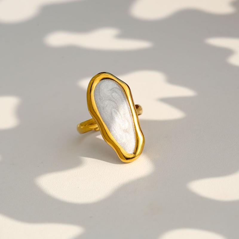 French Stainless Steel Geometrical Adjustable Rings for Women Minimalist Drip Oil Irregular Ring Fashion Punk Party Zircon Gift білий
French Stainless Steel Geometrical Adjustable Rings for Women Minimalist Drip Oil Irregular Ring Fashion Punk Party Zircon Gift білий