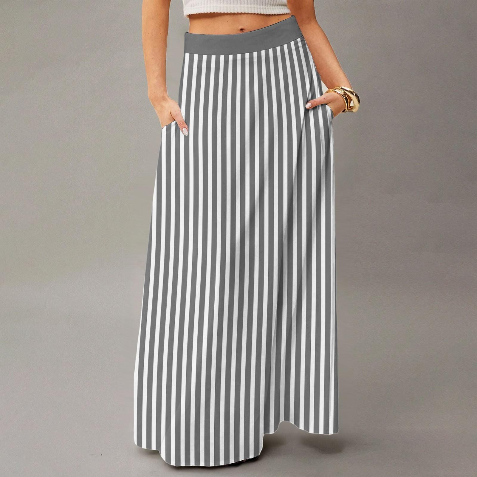 Women s Casual Leisure Foldable Striped Plaid Print High Waist With Pocket Draped Relaxed Long Maxi Skirt S
Women s Casual Leisure Foldable Striped Plaid Print High Waist With Pocket Draped Relaxed Long Maxi Skirt S