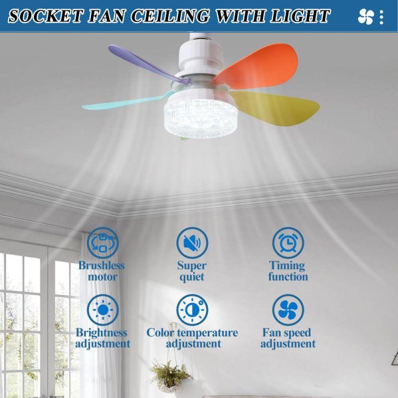 Socket Fan Ceiling Fan With Light, Screw In Ceiling Fan With Remote, Dimmable LED Light Ceiling Fan,
Socket Fan Ceiling Fan With Light, Screw In Ceiling Fan With Remote, Dimmable LED Light Ceiling Fan,