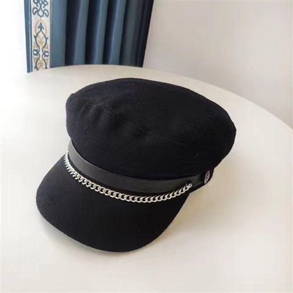 Metal Chian British Style Flat Navy Hats Men Sailor Caps Women Captain Caps Streetwear Berets чёрный
Metal Chian British Style Flat Navy Hats Men Sailor Caps Women Captain Caps Streetwear Berets чёрный