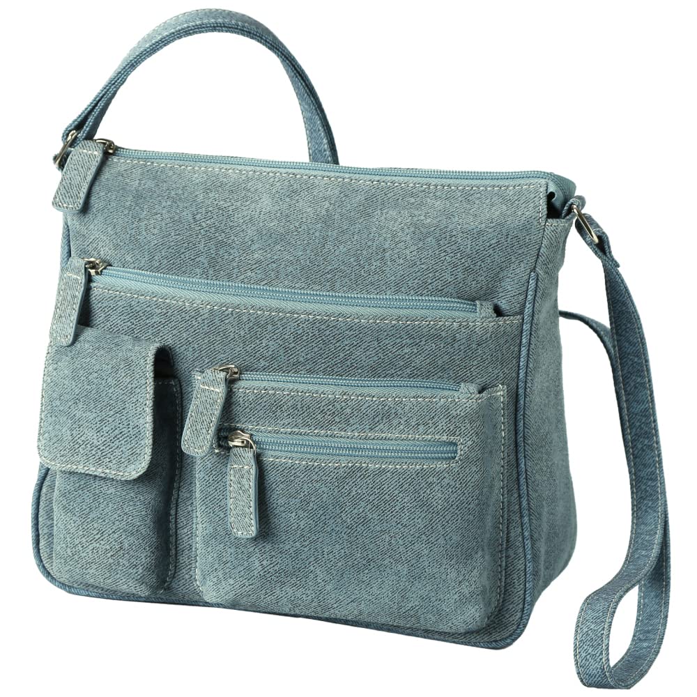 Denim-look leather pouch, genuine pigskin leather, lightweight, handbag, shoulder bag, soft blue, small, A0005-1
Denim-look leather pouch, genuine pigskin leather, lightweight, handbag, shoulder bag, soft blue, small, A0005-1