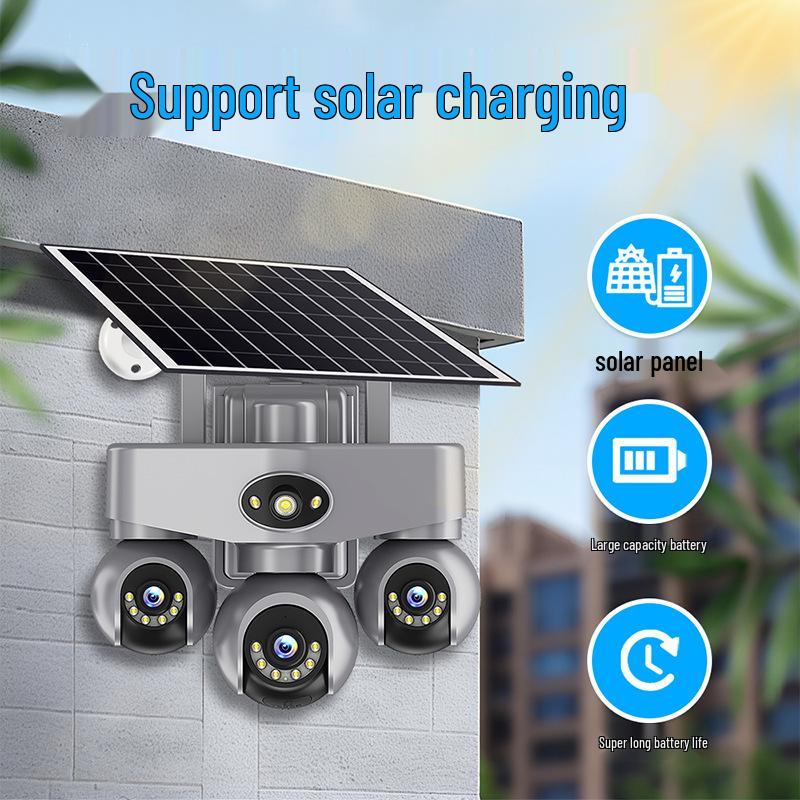 Outdoor Solar-Powered HD Surveillance Camera: Waterproof, Low Power, Continuous Recording, Smart Monitoring Three-Lens Solar WiFi EN
Outdoor Solar-Powered HD Surveillance Camera: Waterproof, Low Power, Continuous Recording, Smart Monitoring Three-Lens Solar WiFi EN