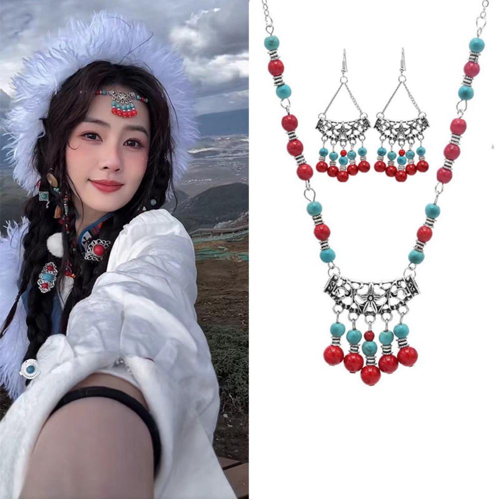 Tassel Earrings Necklaces Jewelry Set Geometric Tassel Forehead Headband Women Color Mixture Earrings
Tassel Earrings Necklaces Jewelry Set Geometric Tassel Forehead Headband Women Color Mixture Earrings