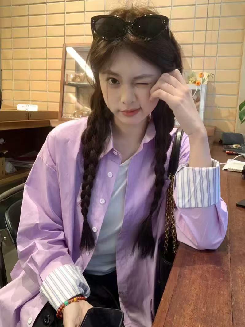 Женская рубашка свободного кроя с полосатым принтом, воротником поло и длинными рукавами - Коллекция Весна 2024 XXL фиолетовый
Женская рубашка свободного кроя с полосатым принтом, воротником поло и длинными рукавами - Коллекция Весна 2024 XXL фиолетовый