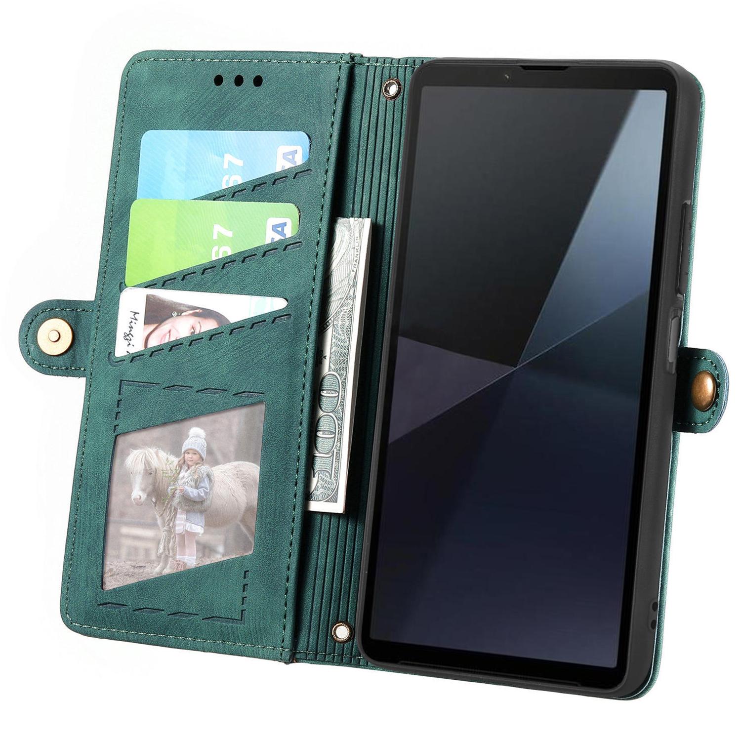 For Sony Xperia 10 VI Zipper Wallet Case Geometry Lines Leather Phone Cover with Strap Green
For Sony Xperia 10 VI Zipper Wallet Case Geometry Lines Leather Phone Cover with Strap Green
