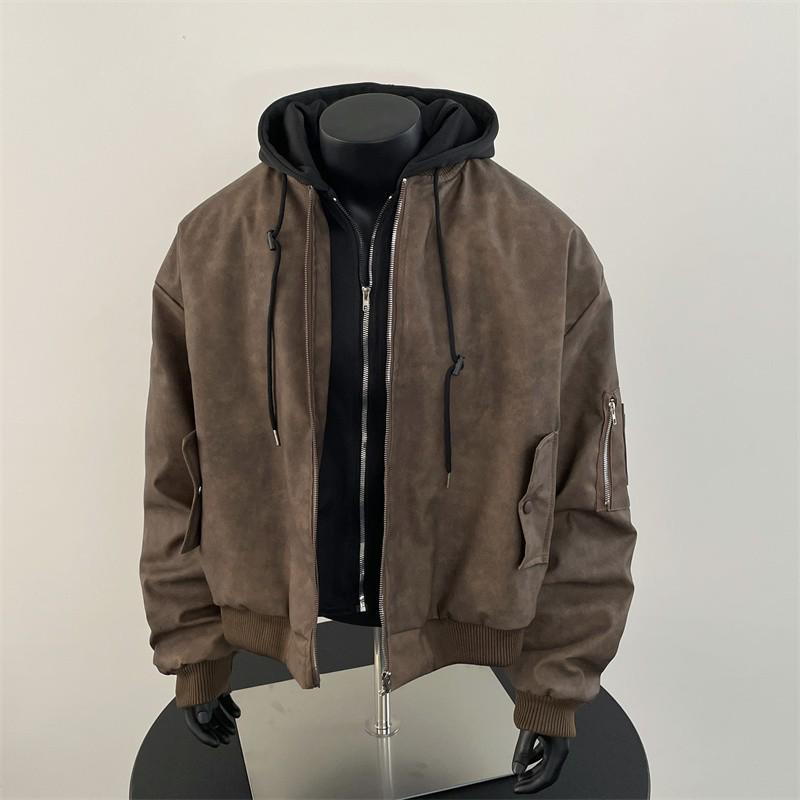 Чоловіча стильна washed PU шкіряна куртка з капюшоном - Міцна, силует fake two-piece, колір Maillard. L коричневий
Чоловіча стильна washed PU шкіряна куртка з капюшоном - Міцна, силует fake two-piece, колір Maillard. L коричневий