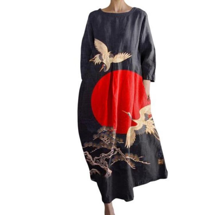 Floral Print Maxi Dress Women Casual Loose A Line Big Hem Long Sleeves Round Neck Side Pockets Pleated Ankle Length Dress XL чёрный
Floral Print Maxi Dress Women Casual Loose A Line Big Hem Long Sleeves Round Neck Side Pockets Pleated Ankle Length Dress XL чёрный